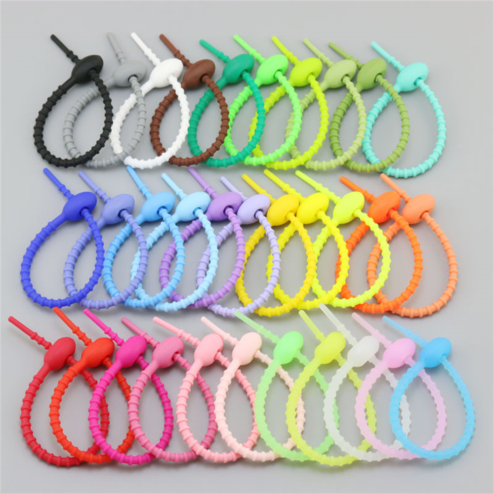 10 шт./лот, разноцветные силик – обзор и цена Gear Tie Reusable